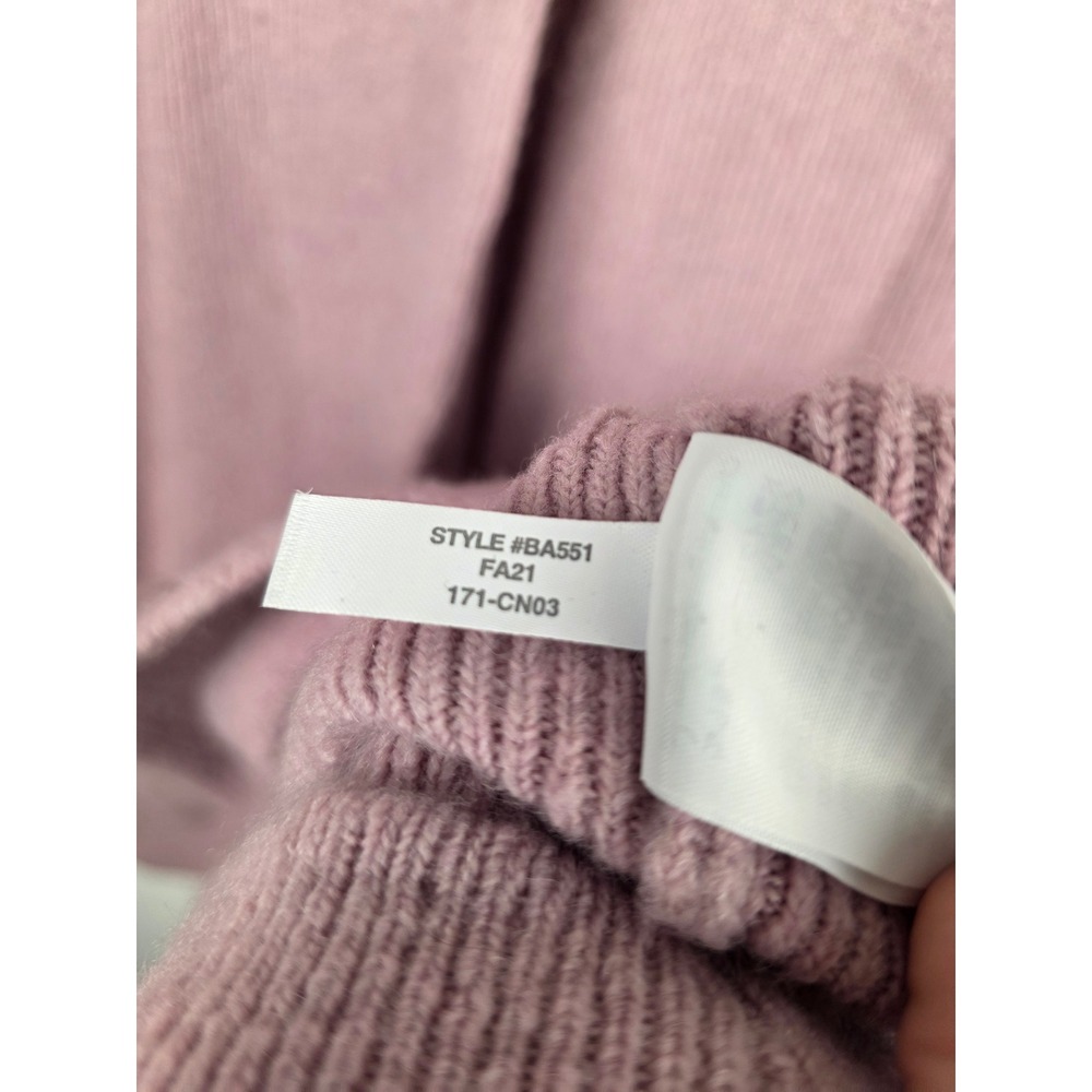 J.Crew Cocoon Women Ribbed Merino Alpaca Blend Cardigan Sweater Mauve Pink Large - Picture 9 of 9